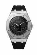 Sterling Oak - Black Rubber Strap Steel Case Black Dial Casioak Mod