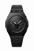 Obsidian Oak - Black Steel Strap Black Dial Casioak Mod